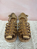 Valentino Gold Rockstud Fisherman Espadrille (As Is)