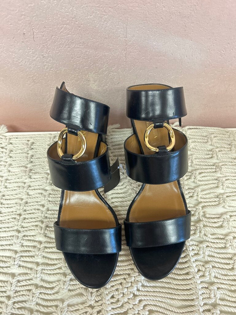 Aquazzura Black Block Heel Sandal