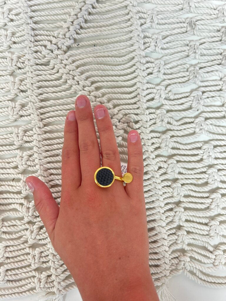 Hermes Gold and Lizard Cor Ring w/Bag/Box