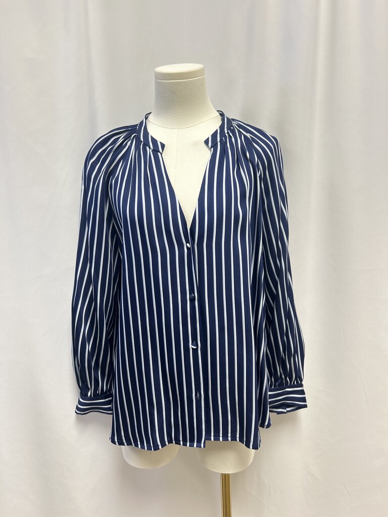 Frame Blue Striped Blouse
