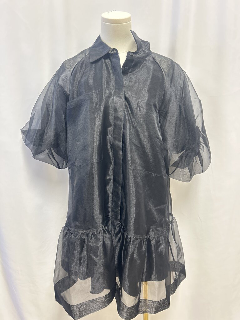 Simkhai Black Mesh Drop Waist Dress NWT