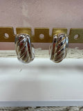 Silver Cable Clam Shell Earrings