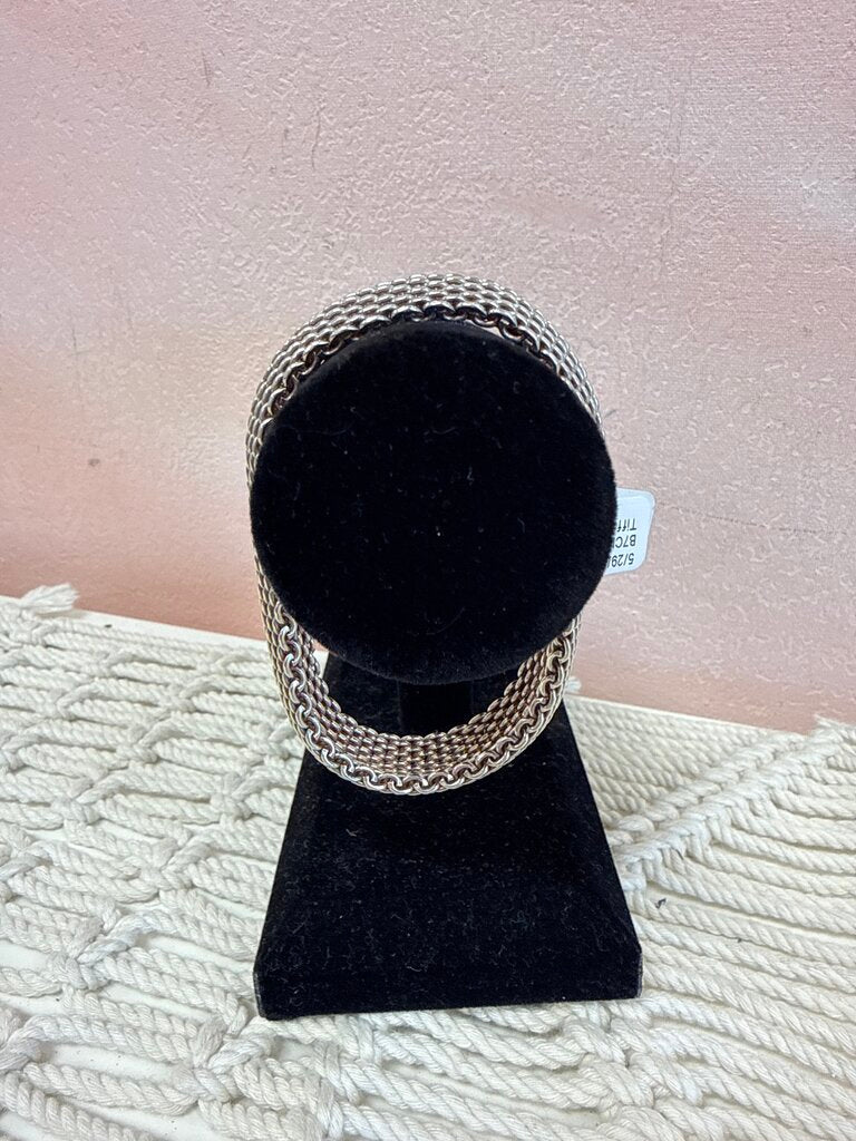 Tiffany & Co Silver Mesh Bangle Bracelet