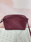 Bottega Maroon Intrecciato Shoulder Bag