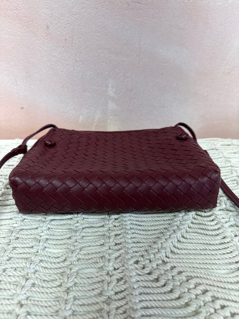 Bottega Maroon Intrecciato Shoulder Bag