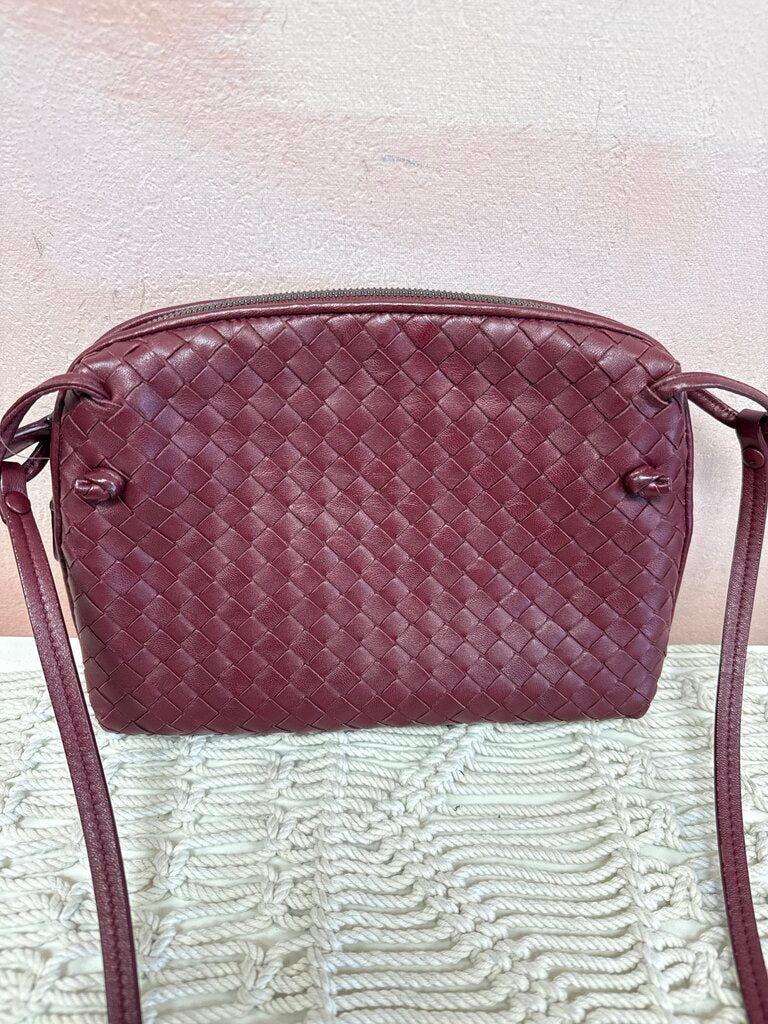 Bottega Maroon Intrecciato Shoulder Bag