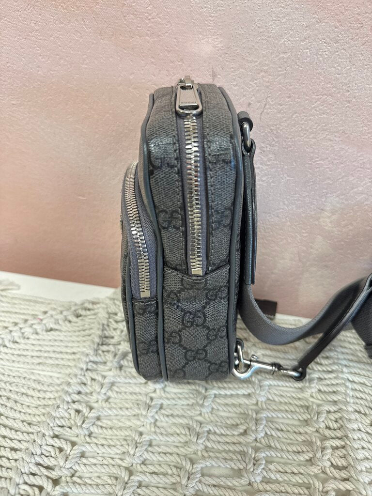 Gucci Grey/Black Ophidia Sling Bag w/Box