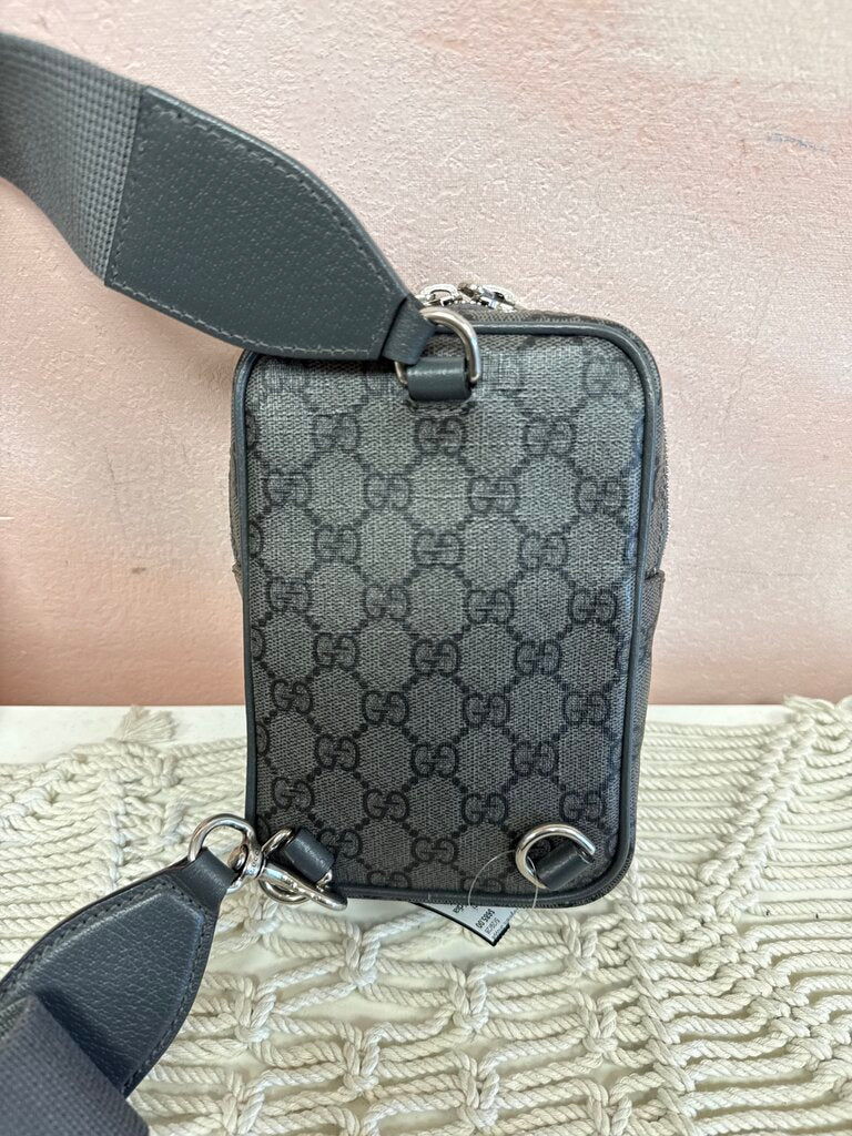 Gucci Grey/Black Ophidia Sling Bag w/Box