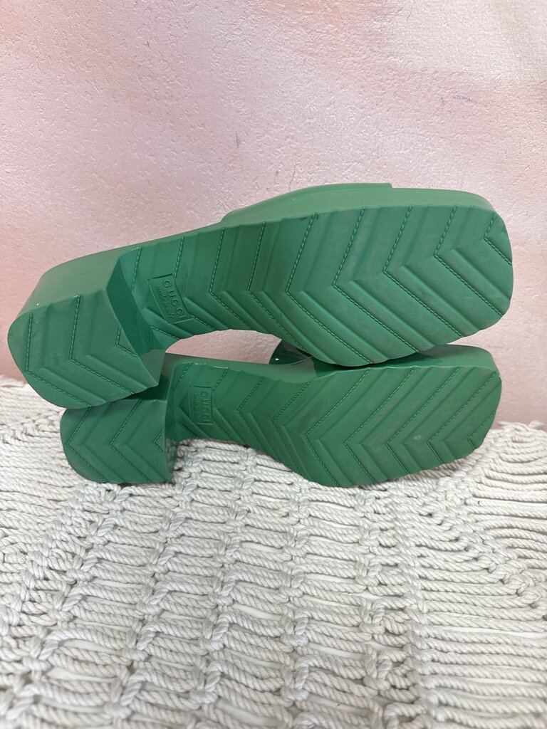 Gucci Green Rubber Slides