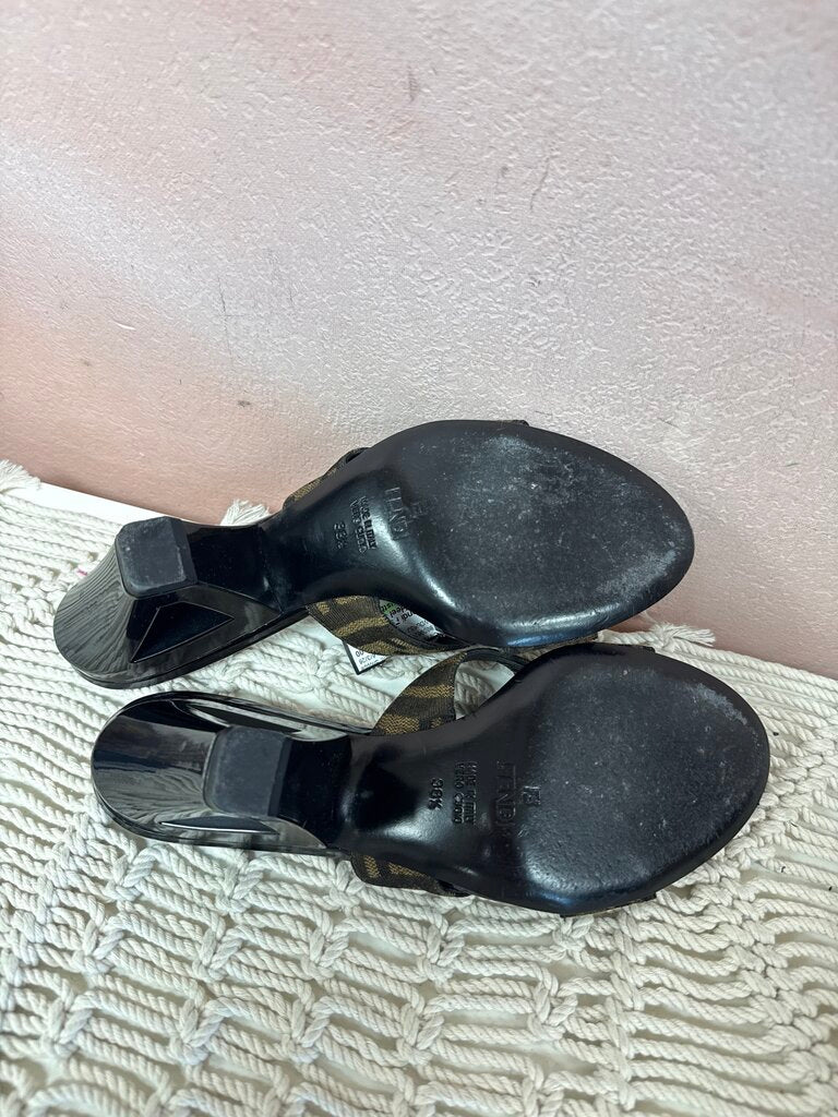 Fendi Zucca Heel Sandal w/Dustbag