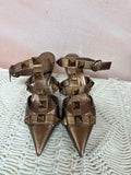 Valentino Bronze Rockstud Ankle Strap Heel w/Box (As Is)