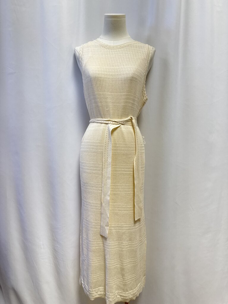 Rachel Zoe Ivory Knit Belted Dress