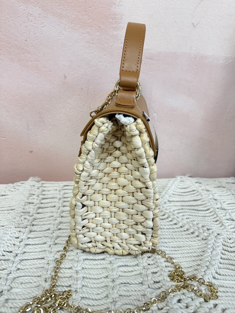 Serpui Raffian Top Handle Bag