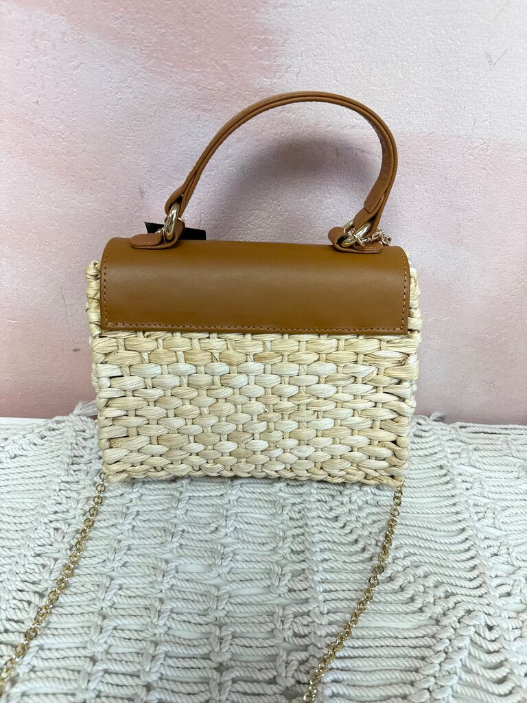 Serpui Raffian Top Handle Bag