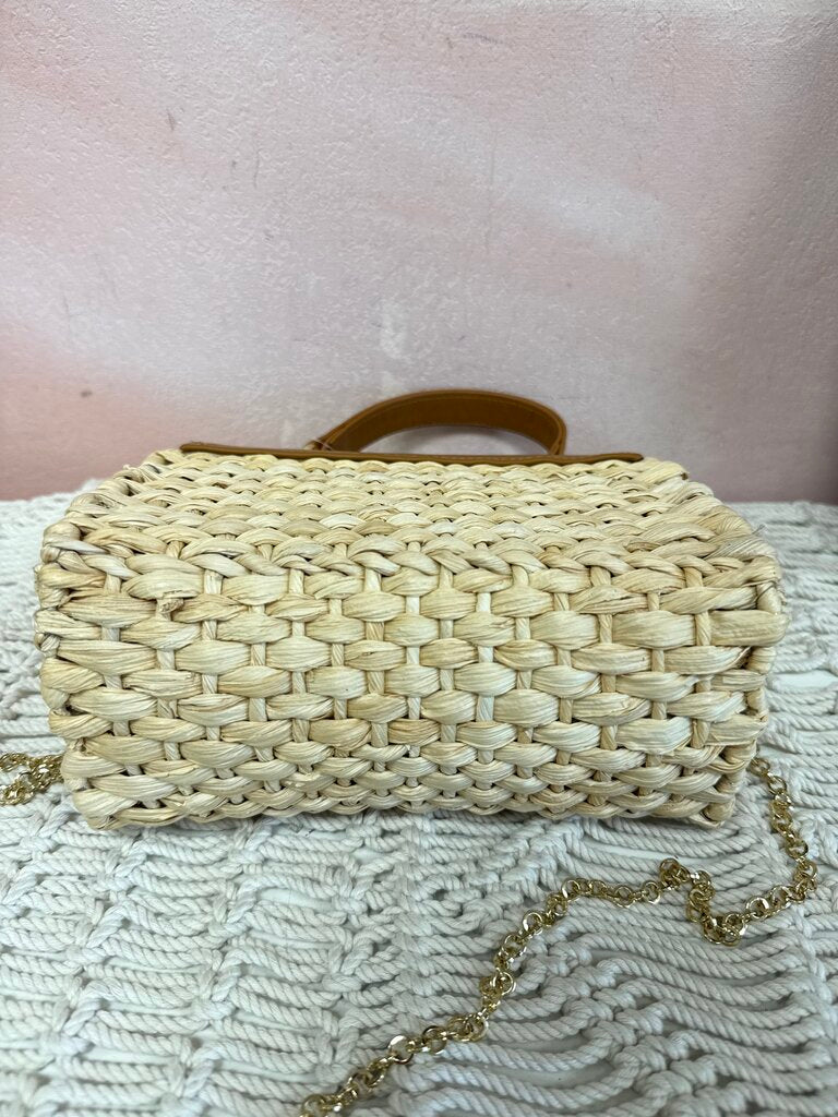 Serpui Raffian Top Handle Bag