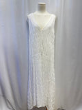 Frame White Ruched Crinkle Maxi Dress
