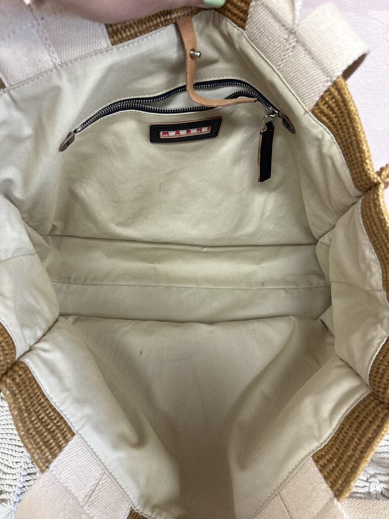 Marni Tan Raffia Beach Tote