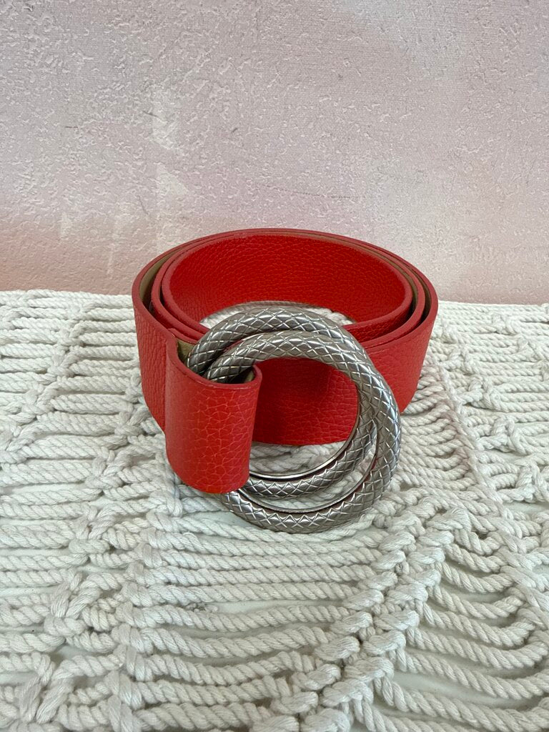 Bottega Red Leather Belt