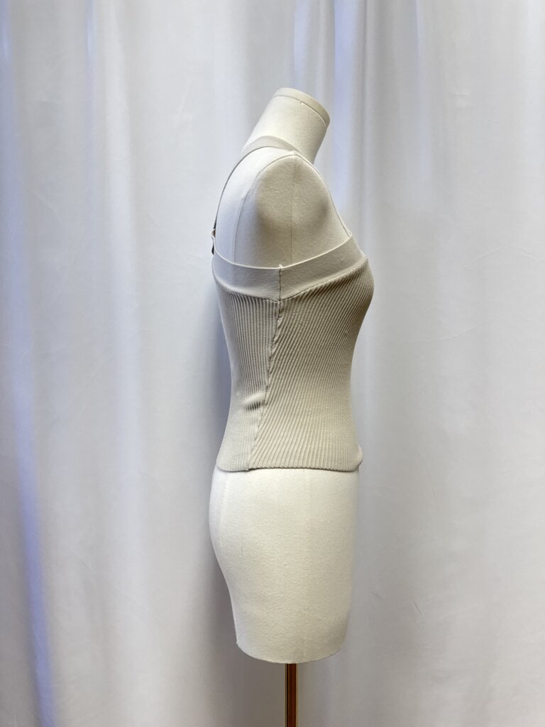 Babaton Stone Ribbed Criss Cross Top