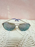 Chanel Silver Frame Aviator Sunglasses w/Case