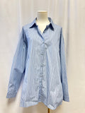 VRG GRL Blue Striped Button Up