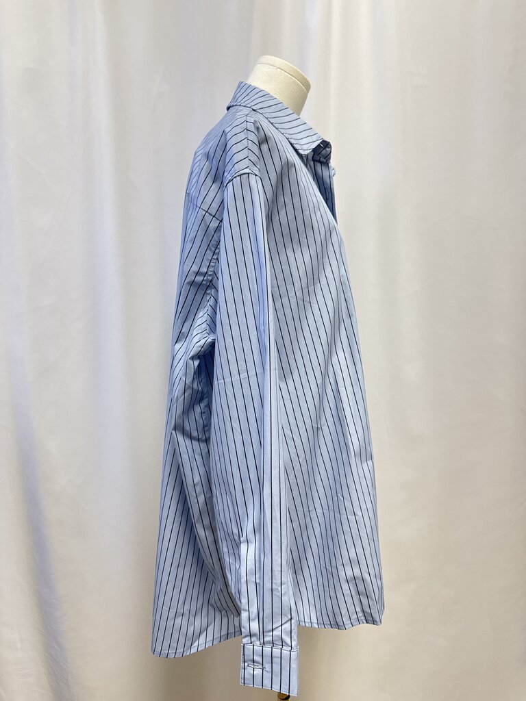 VRG GRL Blue Striped Button Up