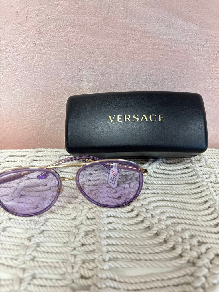 Versace Purple Frame Aviator Sunglasses w/Case