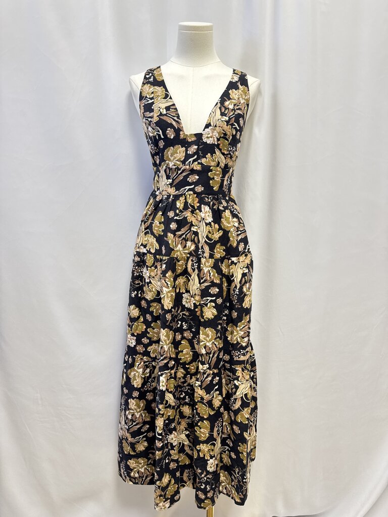 Shon Joy Black Floral Maxi Dress