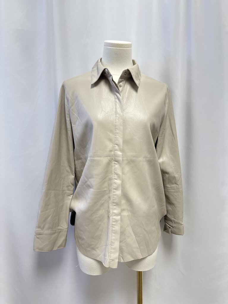 Nanushka Tan Faux Leather Button Up