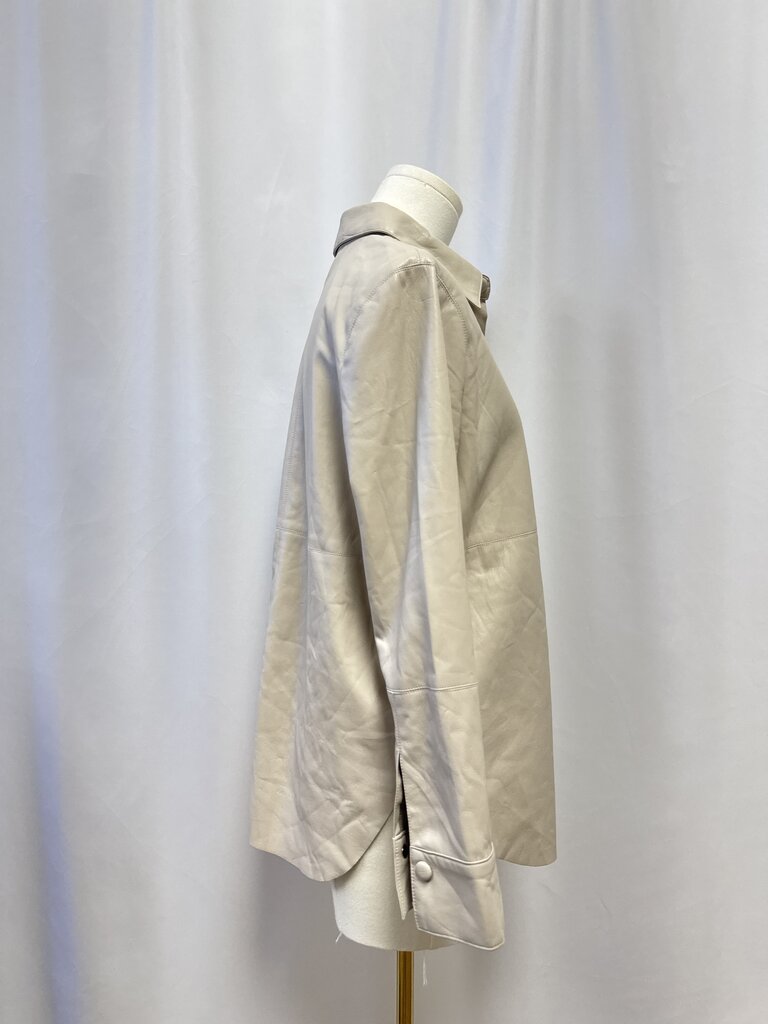 Nanushka Tan Faux Leather Button Up