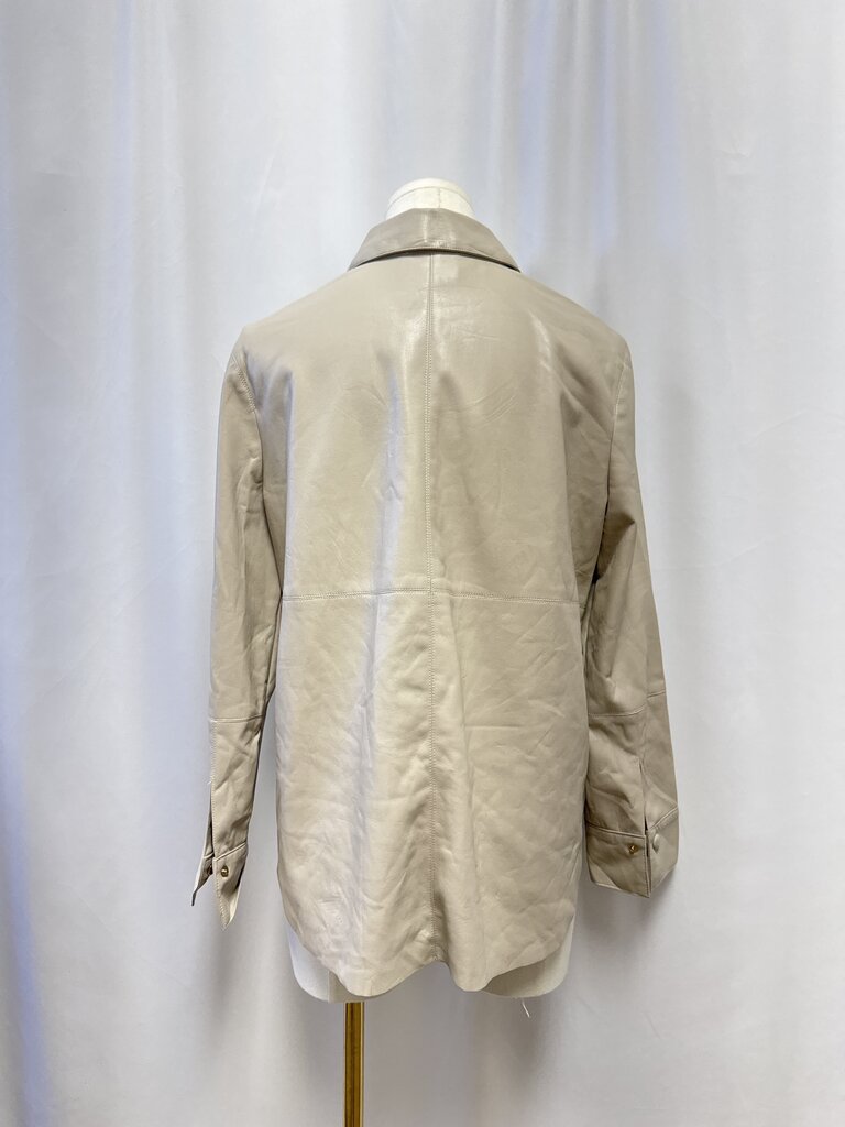 Nanushka Tan Faux Leather Button Up