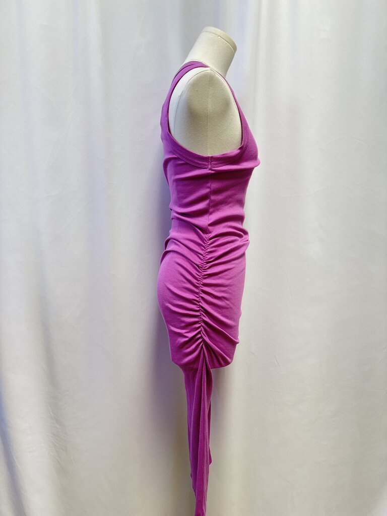 Michael Stars Pink Ribbed Ruched Maxi Dress