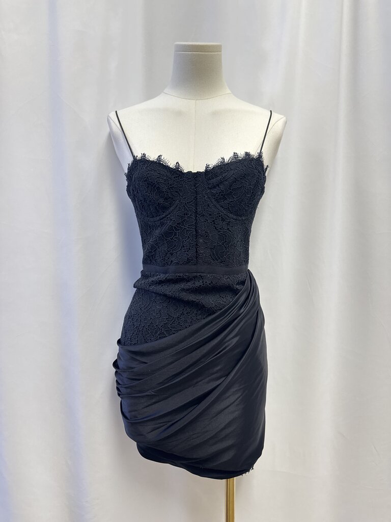 alice + olivia Black Lace Mini Dress