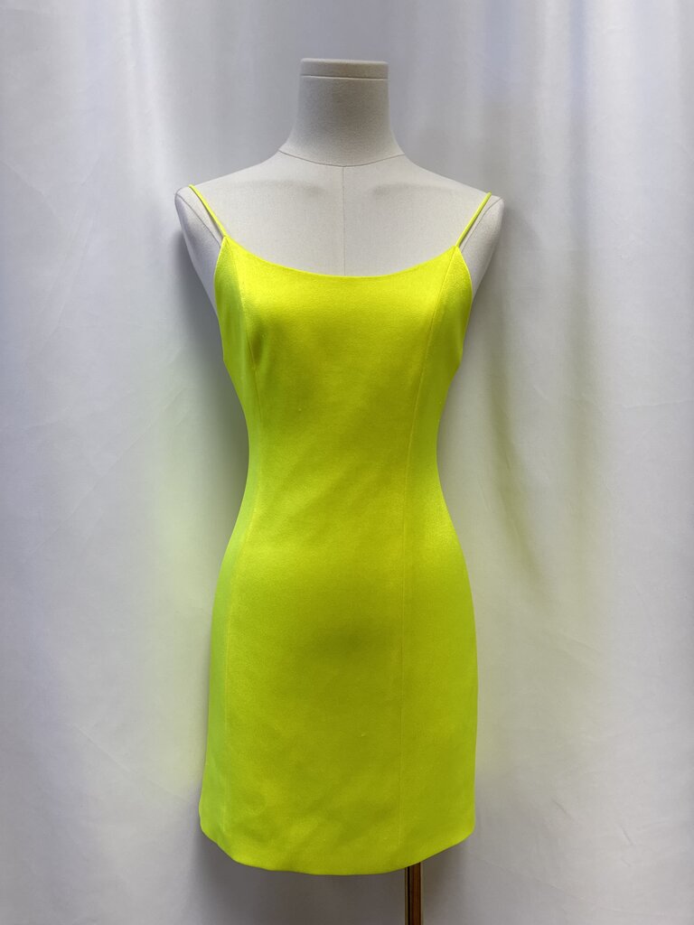 alice + olivia Yellow Satin Slip Mini Dress