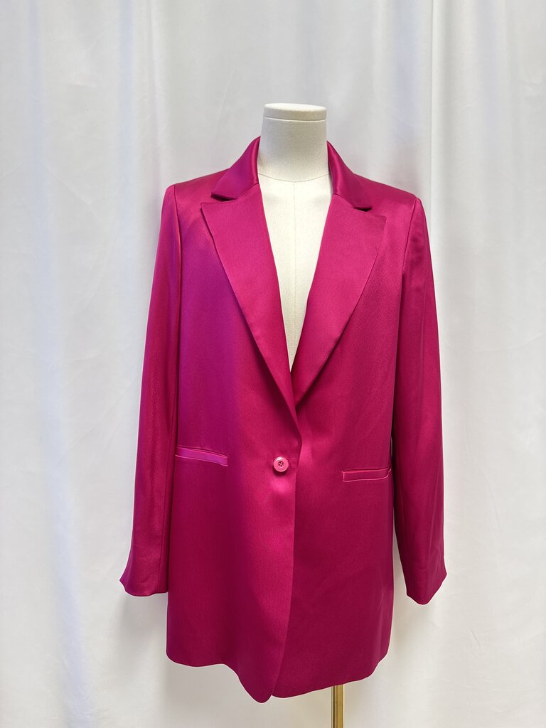 alice + olivia Berry Satin Oversized Blazer