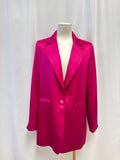 alice + olivia Berry Satin Oversized Blazer