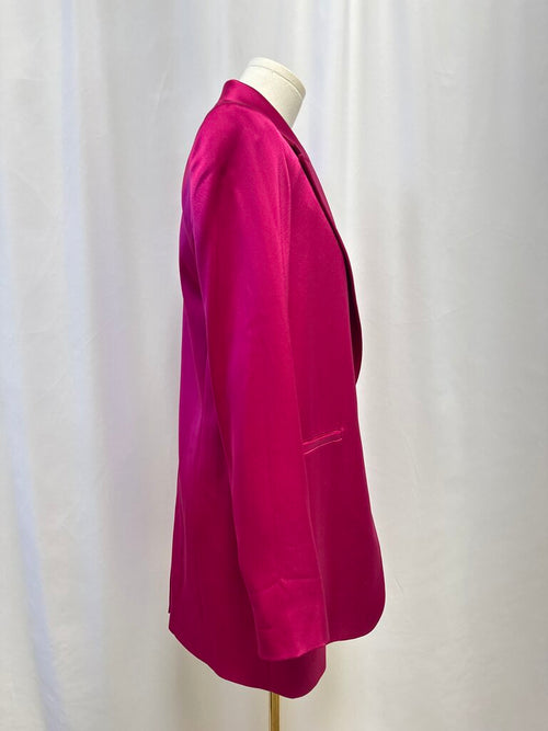 alice + olivia Berry Satin Oversized Blazer