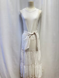 Veronica Beard White Belted Maxi Dress