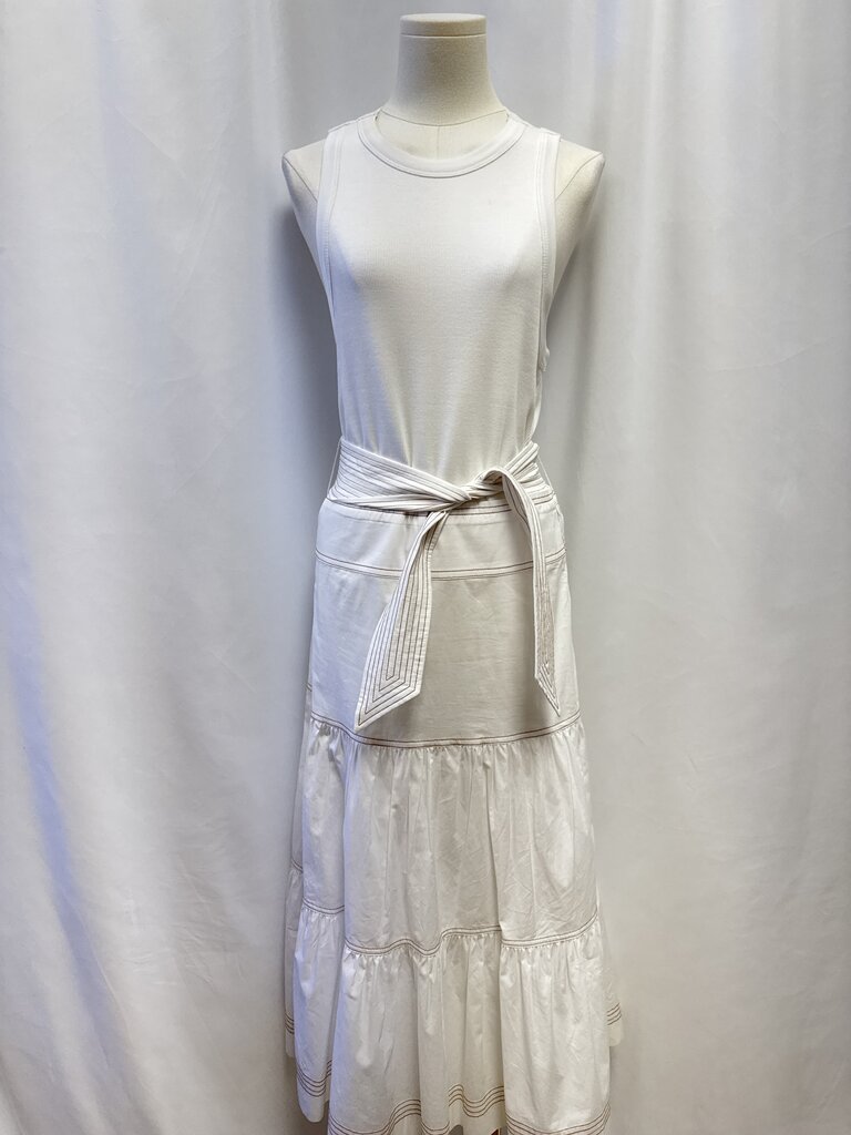 Veronica Beard White Belted Maxi Dress