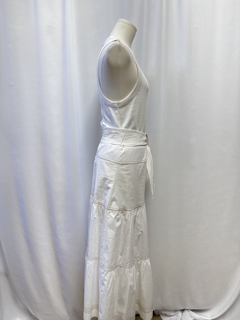 Veronica Beard White Belted Maxi Dress