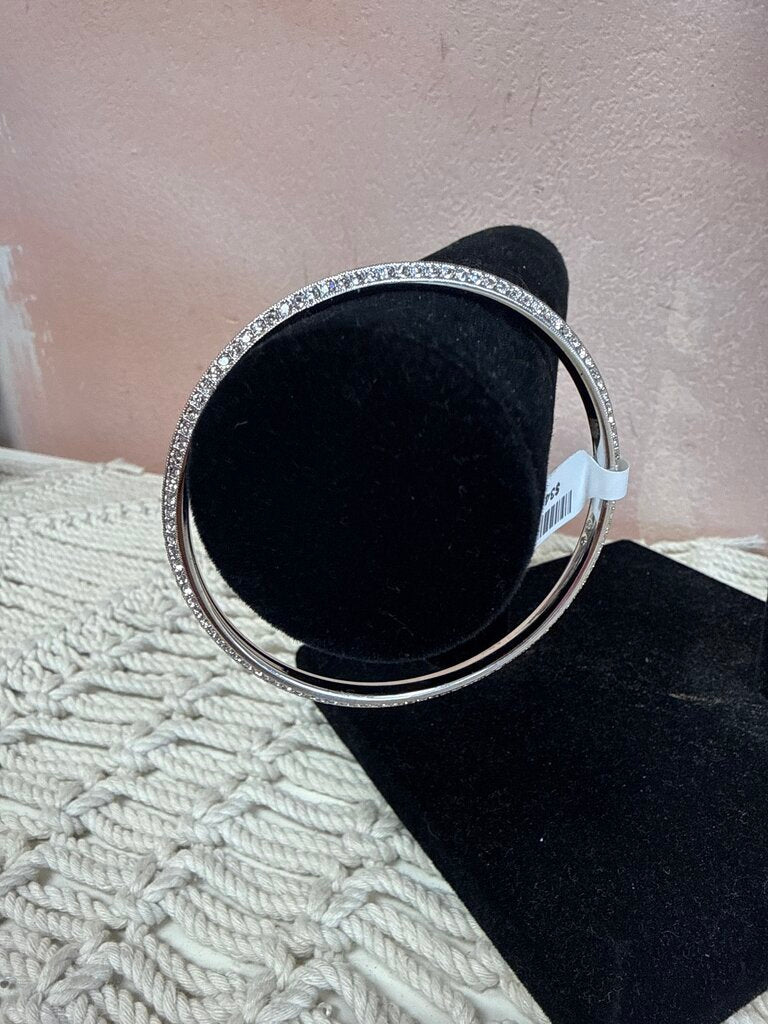 Nadri Silver Crystal Bangle