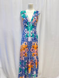 Oliphant Blue Floral Maxi Dress
