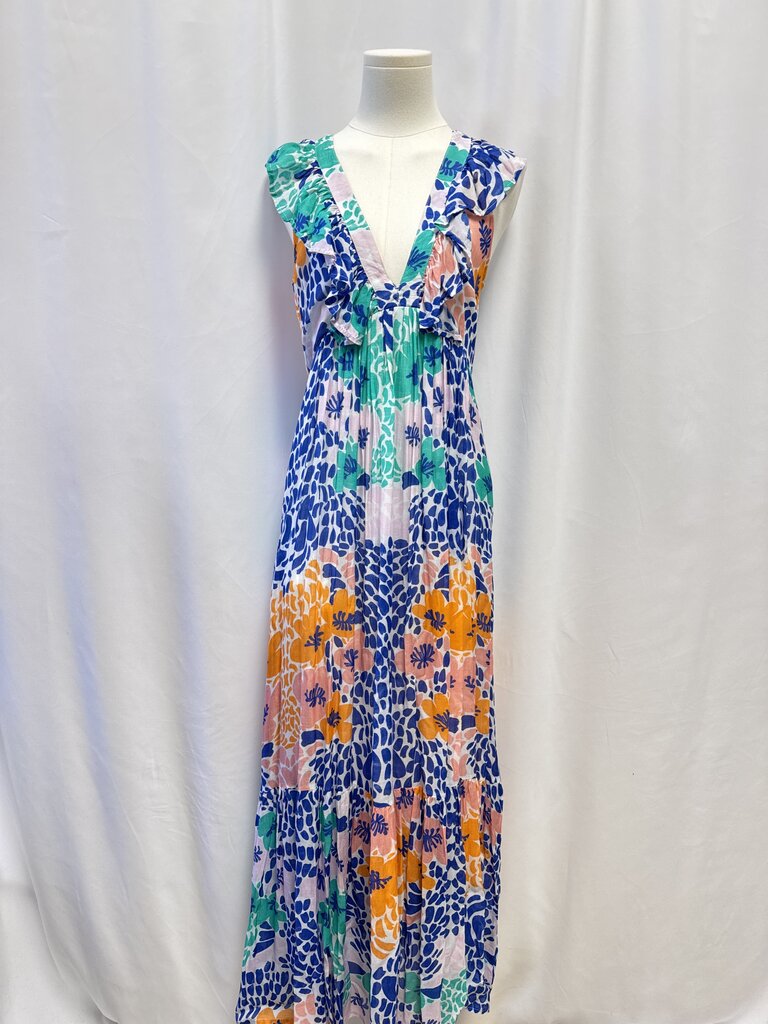 Oliphant Blue Floral Maxi Dress