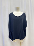 Sarah Pacini Black Scoop Neck Top