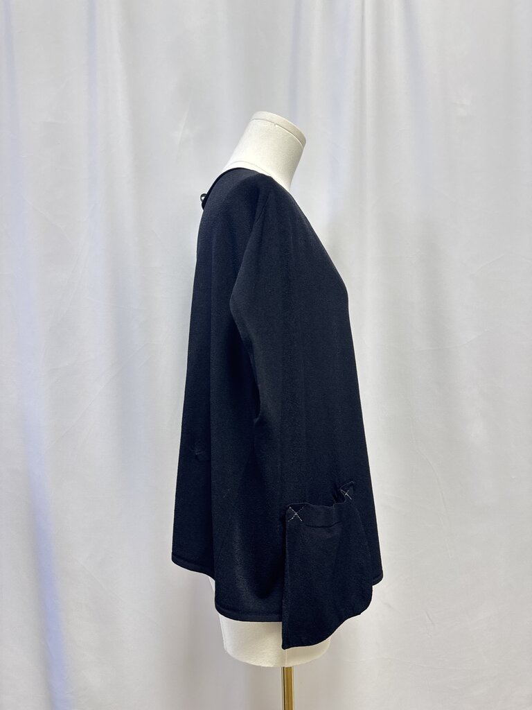Sarah Pacini Black Scoop Neck Top