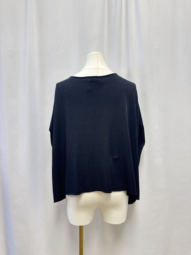 Sarah Pacini Black Scoop Neck Top