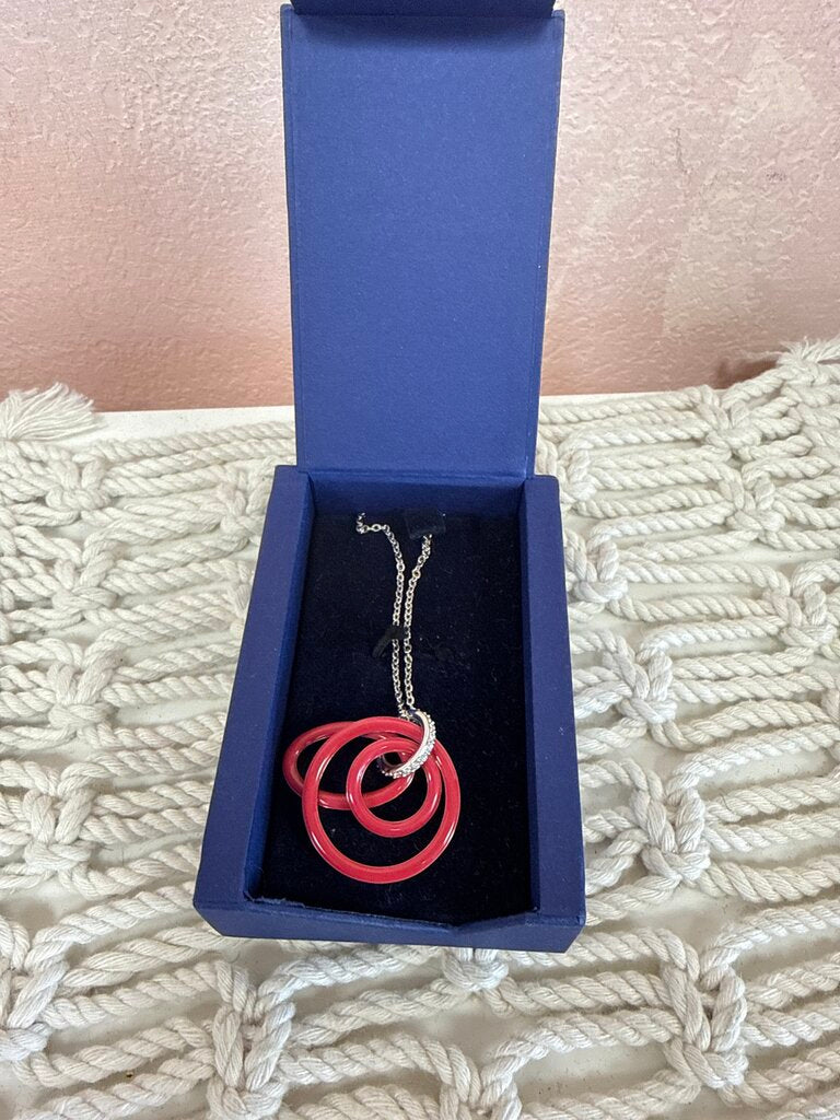 Swarovski Pink Crystal Penant Necklace w/Box
