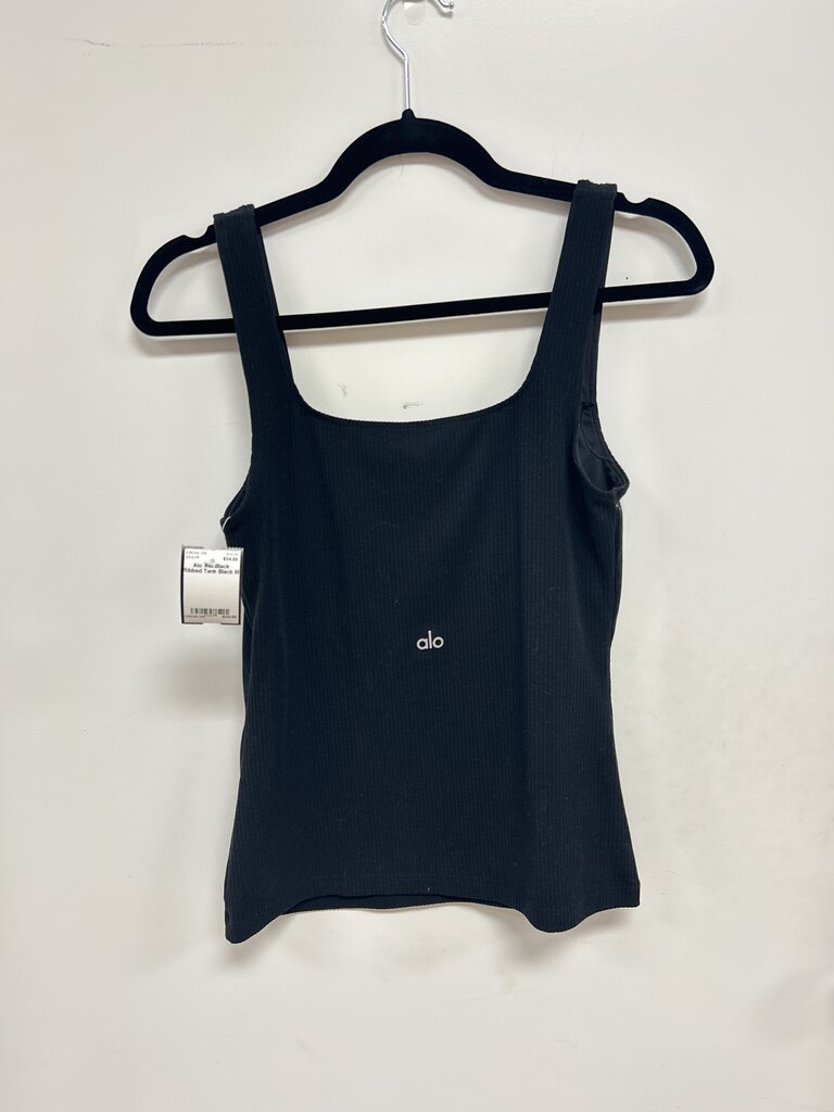 Alo Black Ribbed Tank