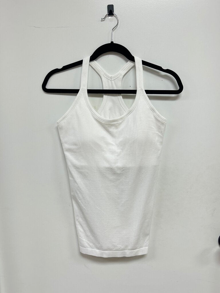 Lululemon White Ribbed Tank