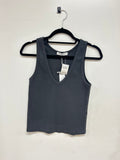 perfectwhitetee Slate Ribbed Tank NWT